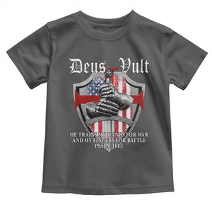 Deus Vult Knights Templar Toddler T Shirt He Trains My Hands For War And My Fingers For Battle