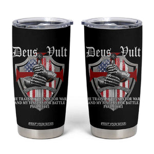 Deus Vult Knights Templar Tumbler Cup He Trains My Hands For War And My Fingers For Battle
