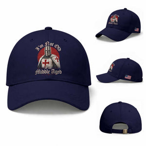 I Am Not Old I Am Middle Aged Funny Templar Knight Baseball Cap Medieval Ren Fair Humor