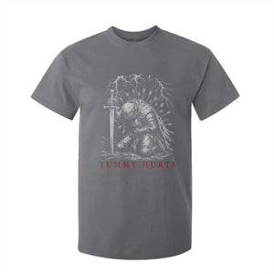 Tummy Hurts Funny Medieval Knight Dark Fantasy Humor T Shirt For Kid