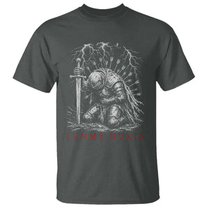 Tummy Hurts Funny Medieval Knight Dark Fantasy Humor T Shirt