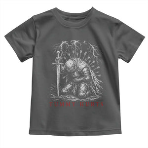 Tummy Hurts Funny Medieval Knight Dark Fantasy Humor Toddler T Shirt