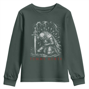 Tummy Hurts Funny Medieval Knight Dark Fantasy Humor Youth Sweatshirt