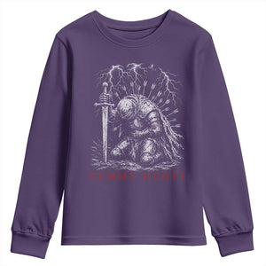Tummy Hurts Funny Medieval Knight Dark Fantasy Humor Youth Sweatshirt