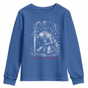 Tummy Hurts Funny Medieval Knight Dark Fantasy Humor Youth Sweatshirt