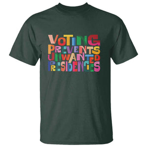 Voting Prevents Unwanted Presidencies T Shirt US Election Political 2024 TS11 Dark Forest Green Print Your Wear