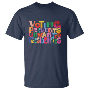Voting Prevents Unwanted Presidencies T Shirt US Election Political 2024 TS11 Navy Print Your Wear