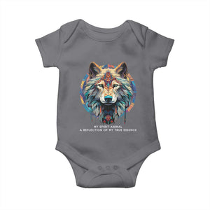 Native Americans Baby Onesie My Spirit Animal A Reflection Of My True Essence Wolf TS11 Charcoal Print Your Wear