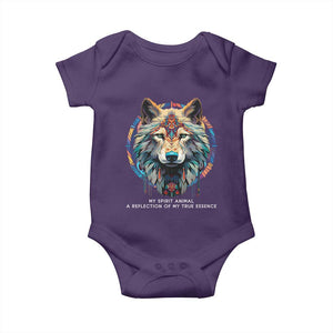 Native Americans Baby Onesie My Spirit Animal A Reflection Of My True Essence Wolf TS11 Purple Print Your Wear