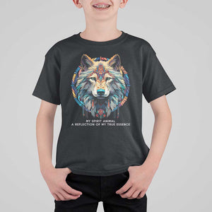 Native Americans T Shirt For Kid My Spirit Animal A Reflection Of My True Essence Wolf TS11 Black Print Your Wear