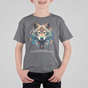 Native Americans T Shirt For Kid My Spirit Animal A Reflection Of My True Essence Wolf TS11 Charcoal Print Your Wear