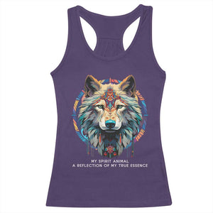 Native Americans Racerback Tank Top My Spirit Animal A Reflection Of My True Essence Wolf TS11 Purple Print Your Wear