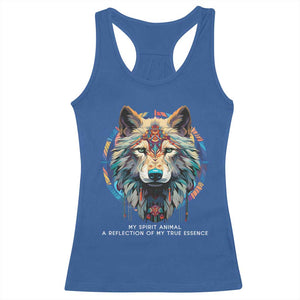 Native Americans Racerback Tank Top My Spirit Animal A Reflection Of My True Essence Wolf TS11 Royal Blue Print Your Wear
