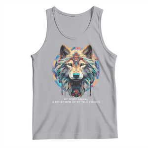 Native Americans Tank Top My Spirit Animal A Reflection Of My True Essence Wolf TS11 Athletic Heather Print Your Wear
