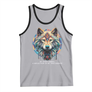 Native Americans Tank Top My Spirit Animal A Reflection Of My True Essence Wolf TS11 Athletic Heather Black Print Your Wear