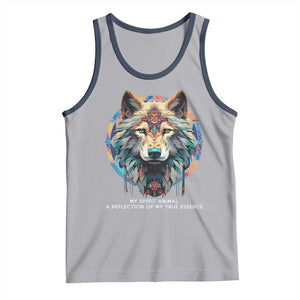 Native Americans Tank Top My Spirit Animal A Reflection Of My True Essence Wolf TS11 Athletic Heather Navy Print Your Wear