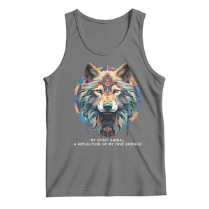 Native Americans Tank Top My Spirit Animal A Reflection Of My True Essence Wolf TS11 Black Heather Print Your Wear