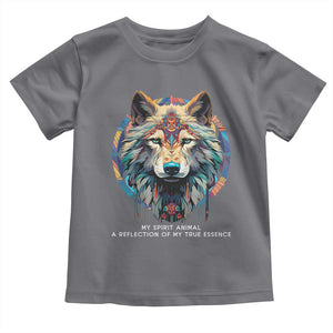 Native Americans Toddler T Shirt My Spirit Animal A Reflection Of My True Essence Wolf TS11 Charcoal Print Your Wear