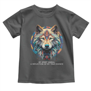 Native Americans Toddler T Shirt My Spirit Animal A Reflection Of My True Essence Wolf TS11 Dark Heather Print Your Wear