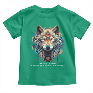 Native Americans Toddler T Shirt My Spirit Animal A Reflection Of My True Essence Wolf TS11 Irish Green Print Your Wear
