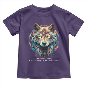 Native Americans Toddler T Shirt My Spirit Animal A Reflection Of My True Essence Wolf TS11 Purple Print Your Wear