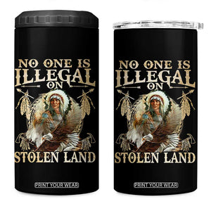 Native American 4 in 1 Can Cooler Tumbler No One Is Illegal On Stolen Land Eagle Tribe TS11 One Size: 16 oz Black Print Your Wear