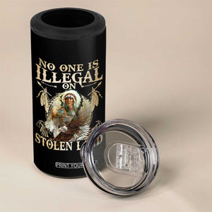 Native American 4 in 1 Can Cooler Tumbler No One Is Illegal On Stolen Land Eagle Tribe TS11 Print Your Wear