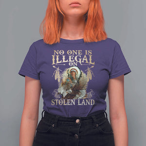 Native American T Shirt For Women No One Is Illegal On Stolen Land Eagle Tribe TS11 Purple Print Your Wear