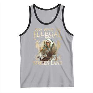 Native American Tank Top No One Is Illegal On Stolen Land Eagle Tribe TS11 Athletic Heather Black Print Your Wear
