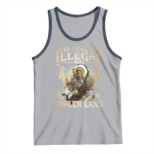 Native American Tank Top No One Is Illegal On Stolen Land Eagle Tribe TS11 Athletic Heather Navy Print Your Wear
