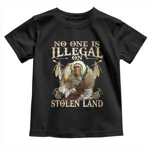 Native American Toddler T Shirt No One Is Illegal On Stolen Land Eagle Tribe TS11 Black Print Your Wear