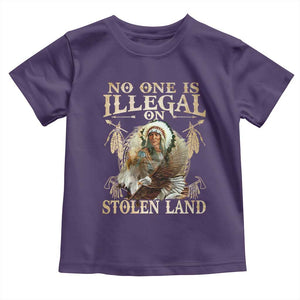 Native American Toddler T Shirt No One Is Illegal On Stolen Land Eagle Tribe TS11 Purple Print Your Wear