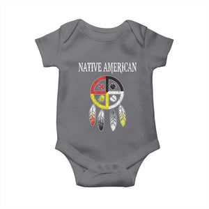Native American Baby Onesie Medicine Wheel Dreamcatcher Spirit Animal Paws TS11 Charcoal Print Your Wear