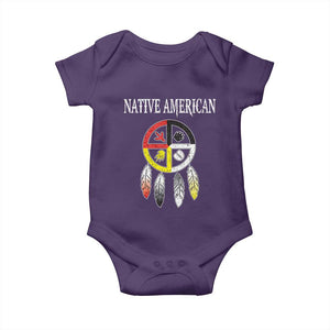 Native American Baby Onesie Medicine Wheel Dreamcatcher Spirit Animal Paws TS11 Purple Print Your Wear