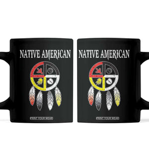 Native American Coffee Mug Medicine Wheel Dreamcatcher Spirit Animal Paws TS11 Black Print Your Wear