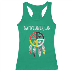 Native American Racerback Tank Top Medicine Wheel Dreamcatcher Spirit Animal Paws TS11 Irish Green Print Your Wear