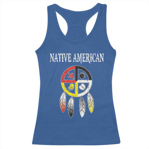 Native American Racerback Tank Top Medicine Wheel Dreamcatcher Spirit Animal Paws TS11 Royal Blue Print Your Wear