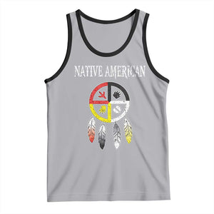 Native American Tank Top Medicine Wheel Dreamcatcher Spirit Animal Paws TS11 Athletic Heather Black Print Your Wear