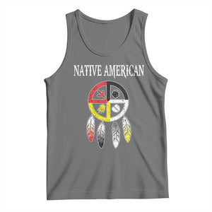 Native American Tank Top Medicine Wheel Dreamcatcher Spirit Animal Paws TS11 Black Heather Print Your Wear