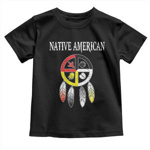 Native American Toddler T Shirt Medicine Wheel Dreamcatcher Spirit Animal Paws TS11 Black Print Your Wear