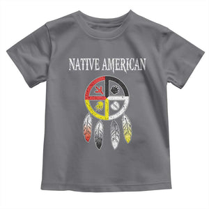 Native American Toddler T Shirt Medicine Wheel Dreamcatcher Spirit Animal Paws TS11 Charcoal Print Your Wear