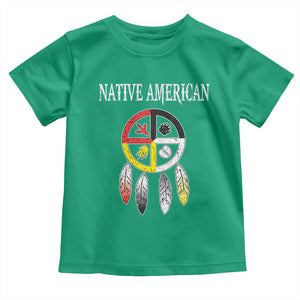 Native American Toddler T Shirt Medicine Wheel Dreamcatcher Spirit Animal Paws TS11 Irish Green Print Your Wear