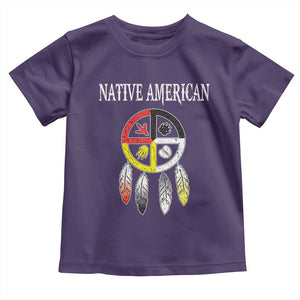 Native American Toddler T Shirt Medicine Wheel Dreamcatcher Spirit Animal Paws TS11 Purple Print Your Wear