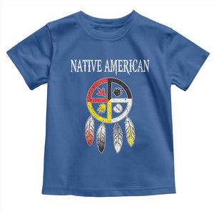 Native American Toddler T Shirt Medicine Wheel Dreamcatcher Spirit Animal Paws TS11 Royal Blue Print Your Wear