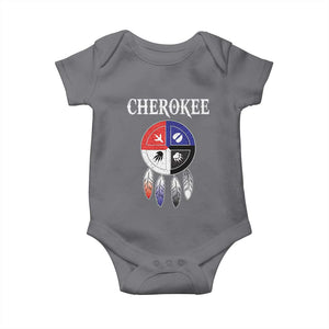 Cherokee Baby Onesie Native American Tribes Medicine Wheel Dreamcatcher Spirit Animal Paws TS11 Charcoal Print Your Wear