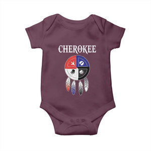 Cherokee Baby Onesie Native American Tribes Medicine Wheel Dreamcatcher Spirit Animal Paws TS11 Maroon Print Your Wear