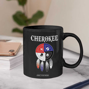 Cherokee Coffee Mug Native American Tribes Medicine Wheel Dreamcatcher Spirit Animal Paws TS11 Print Your Wear