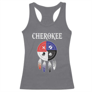 Cherokee Racerback Tank Top Native American Tribes Medicine Wheel Dreamcatcher Spirit Animal Paws TS11 Charcoal Print Your Wear