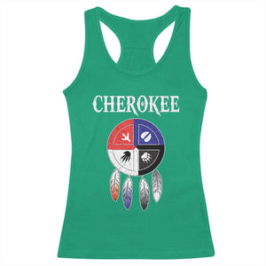 Cherokee Racerback Tank Top Native American Tribes Medicine Wheel Dreamcatcher Spirit Animal Paws TS11 Irish Green Print Your Wear