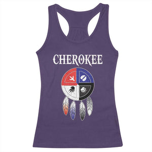 Cherokee Racerback Tank Top Native American Tribes Medicine Wheel Dreamcatcher Spirit Animal Paws TS11 Purple Print Your Wear